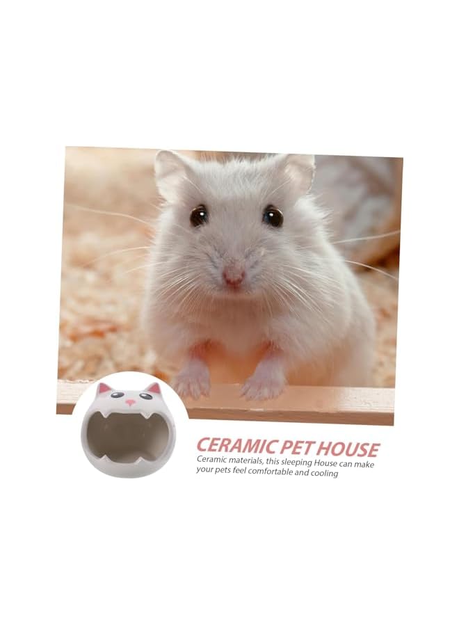 Summer Cooling Ceramic Hamster House, Adorable Pet Nest for Small Animals, Easy to Clean Ceramic Hut Hideout, Bath House Cave Mini Cage Hut for Dwarf Hamsters, Rabbits - Image 5